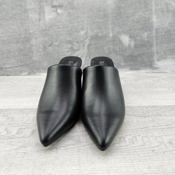 Rohb By Joyce Azria Women 6 Willow Point Closed Toe Mules Black PU ***Tried ON** - Picture 5 of 16